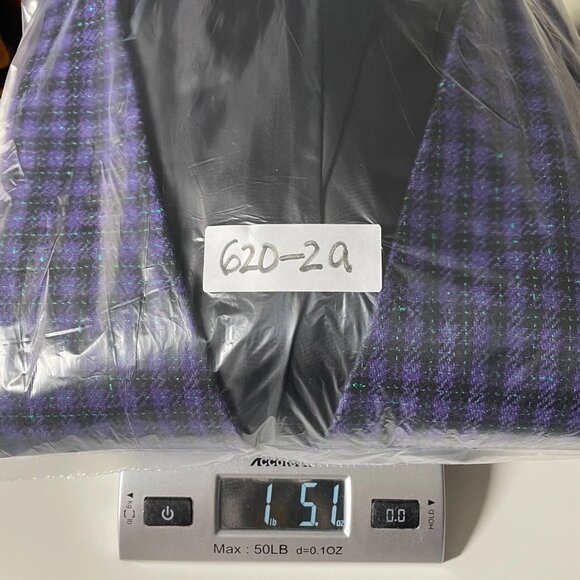 VTG Karen Scott Womens Purple Houndstooth Lined Double Breasted Blazer Size 16 - Picture 10 of 10